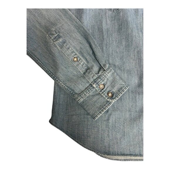 UNTUCKIT Womens Alleanza Button Up Blouse~Size 2~Chambray Blue Long Sleeve NWT - Picture 7 of 10